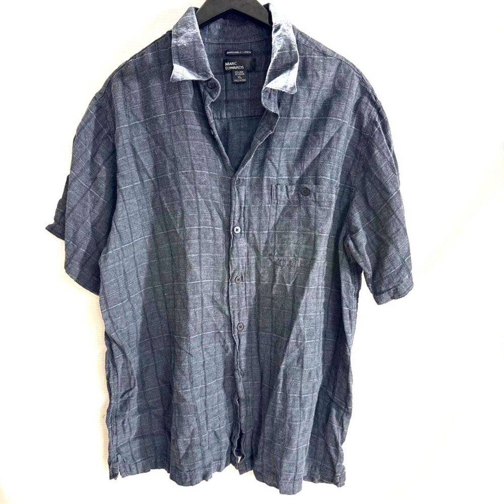 Marc Edwards Washable Lightweight Linen Blend SS Button Pocket Men's - XL